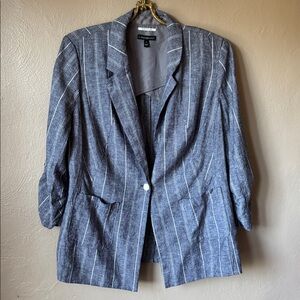 Lane Bryant Linen Blend Gray Blazer Size 16
